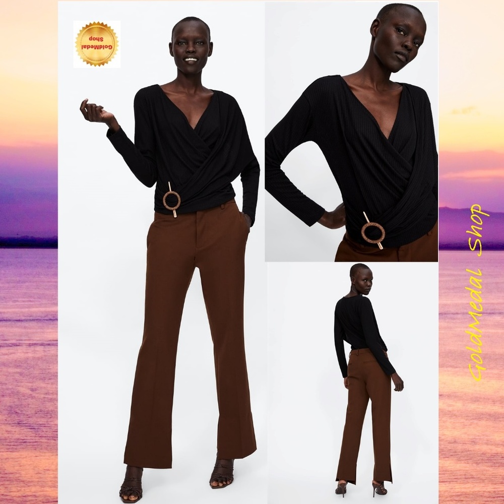 ZARA New Wrap Top With Buckle Detail Sizes: S;M;L